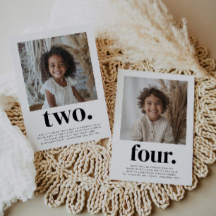 Convite Aniversário da Foto em Conjunto Duplo Lado - Menin