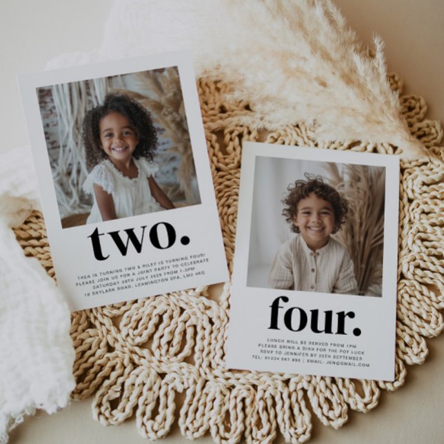 Convite Aniversário da Foto em Conjunto Duplo Lado - Menin (Criador carregado)