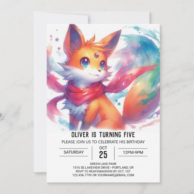 Convite Aniversário da Fox Digital Encantada (Frente)