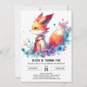 Convite Aniversário da Fox Personalizada Encantada