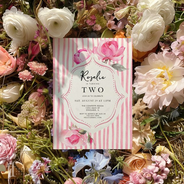 Convite Aniversário da Garota do Avô da Coquette (Preppy Coquette Girls Birthday Party Invite)