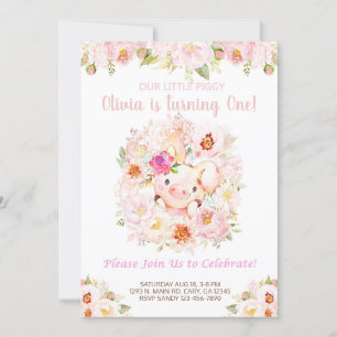 Convite Aniversário da Garota Piggy.