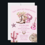Convite Aniversário da Garota-Rosa dos Arcos do Segundo Ro<br><div class="desc">Western Second Rodeo Arcos Pink Cowgirl Convite à Celebração Rodeo Cowgirl.</div>