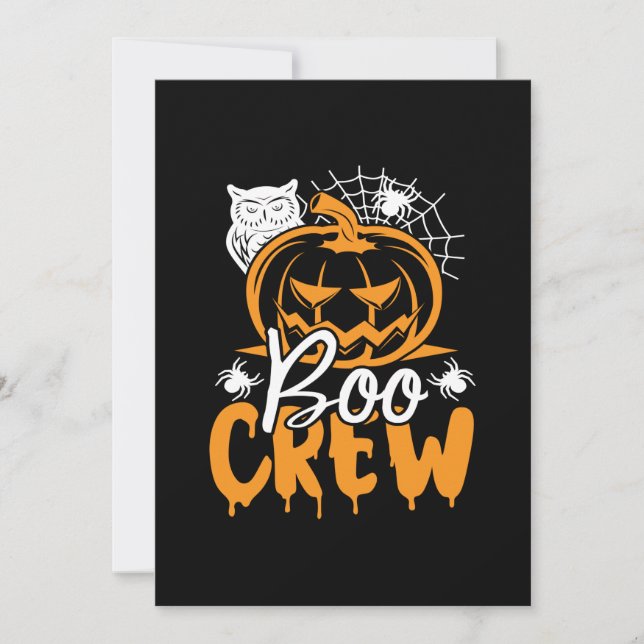 Convite Aniversário da Halloween Boo Crew (Frente)