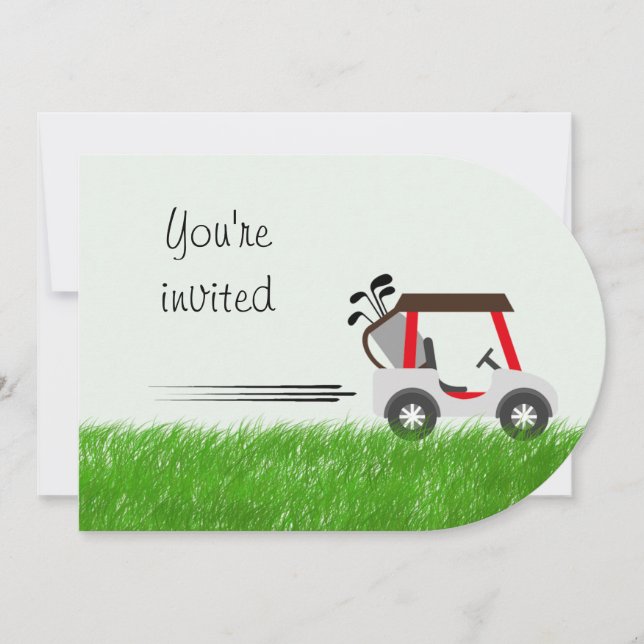 Convite Aniversário Da Idade Personalizada Para Golfe Do G (Frente)