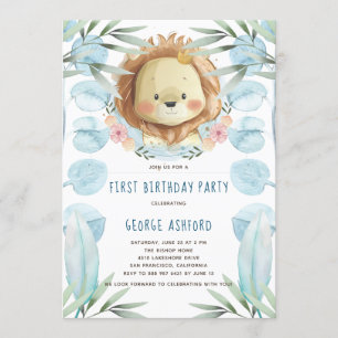 Convite Aniversário da ilustração do leão