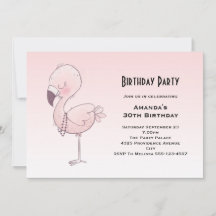 Aniversário da Ilustração Flamingo Cor-de-Rosa