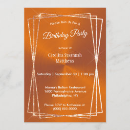 Convite Aniversário da Imagem Laranja Moderna