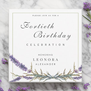 Convite Aniversário da Lavanda de Aquarela