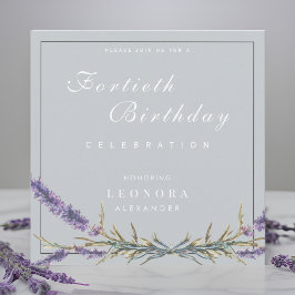 Convite Aniversário da Lavanda de Aquarela