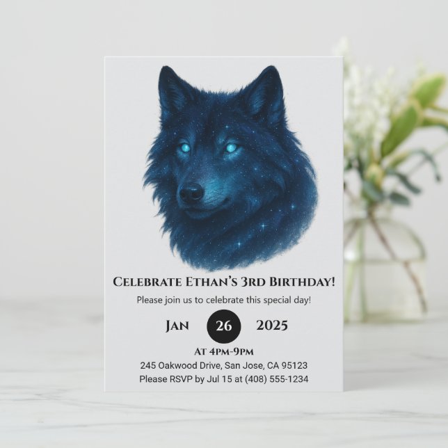 Convite Aniversário da Loba Estelar Mística (Em pé/Frente)