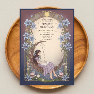 Convite Aniversário da Lua Celestial Alice no País das Mar