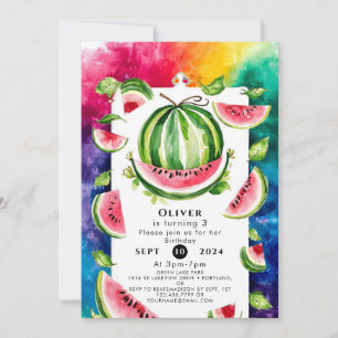 Convite Aniversário da Melancia do Pastel Personalizado