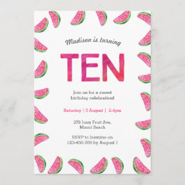 Convite Aniversário da Melancia para o 10º Aniversário