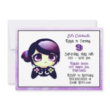 Aniversário da Menina de Jogos Roxa e Negra