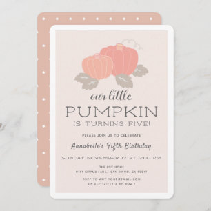 Convite Aniversário da Menina de Pumpkin Rosa