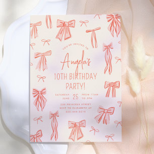 Convite Aniversário da Menina do Laço Rosa Caprichoso