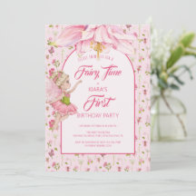 Aniversário da Menina Fada Flor de Aquarela