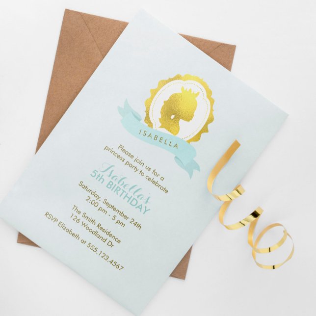 Convite Aniversário da Menina Princesa Cameo (Criador carregado)