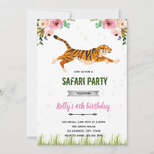 Convite aniversário da menina tigre