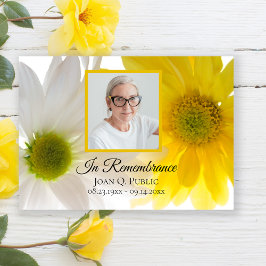 Convite Aniversário da Morte das Flores Amarelas e Brancas