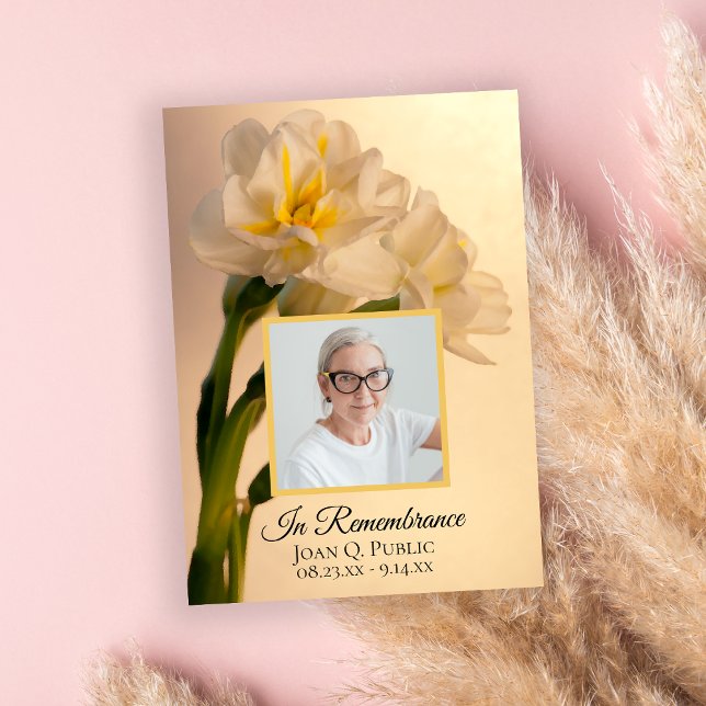 Convite Aniversário da Morte de Flores Brancas Duplas de D (Criador carregado)