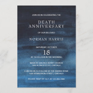 Convite Aniversário da Morte por Lixo Azul do Marinho Mode