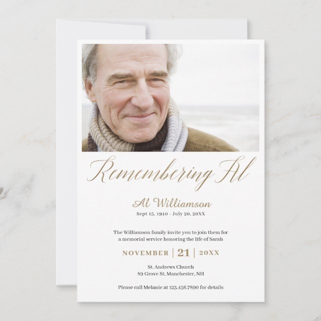 Convite Aniversário da Morte Relembra a Memória de Foto Al (Frente)