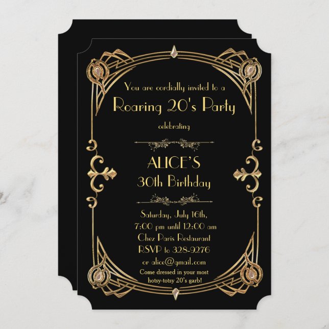 Convite Aniversário da Mulher Convidada Qualquer idade, Ar (Frente/Verso)