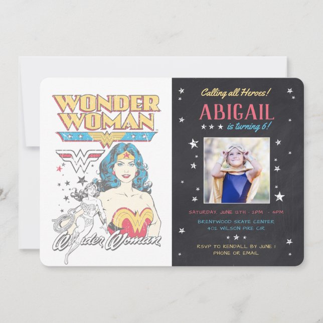 Convite Aniversário da Mulher Maravilha (Frente)