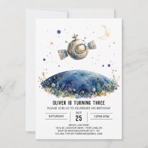 Convite Aniversário da Nave Espacial Cósmica da Marinha