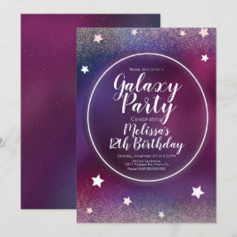 Convite Aniversário da Nebulosa da Galáxia Espacial Brilha