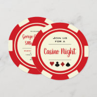 Aniversário da Noite do Casino Vermelho e Desligad