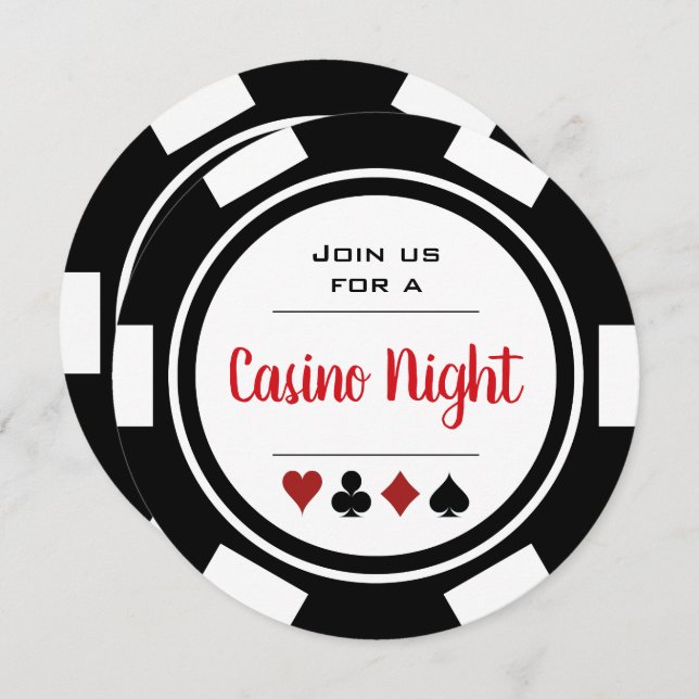 Convite Aniversário da Noite do Chip Casino do Pôquer Bran (Frente/Verso)