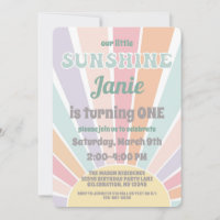 aniversário da nossa pequena menina sunshine retro