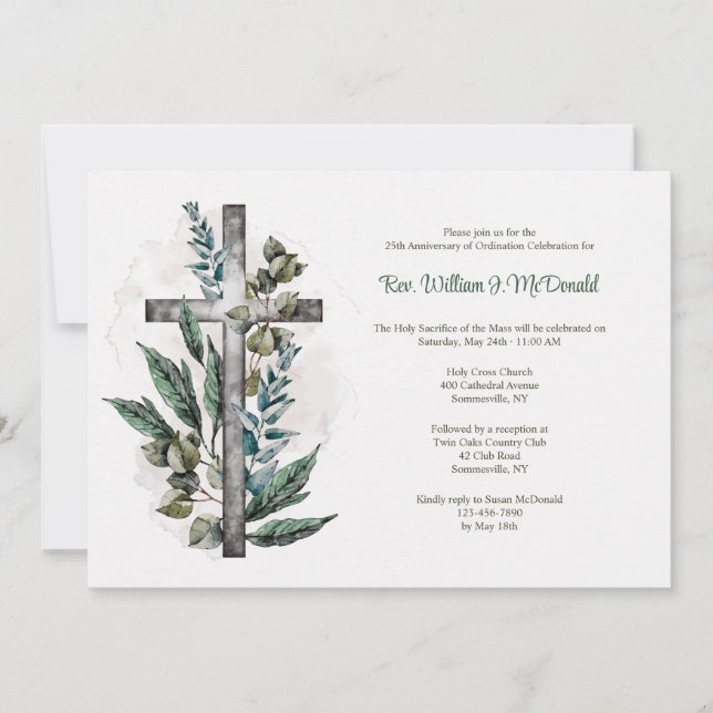 Convite Aniversário da Ordenação do Padre (Frente)