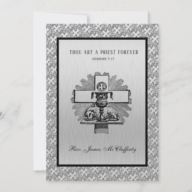 Convite Aniversário da Ordenação do Padre Católico (Frente)