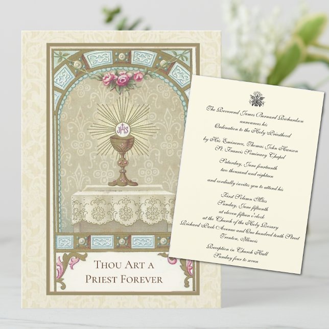 Convite Aniversário da Ordenação do Padre Católico (Criador carregado)