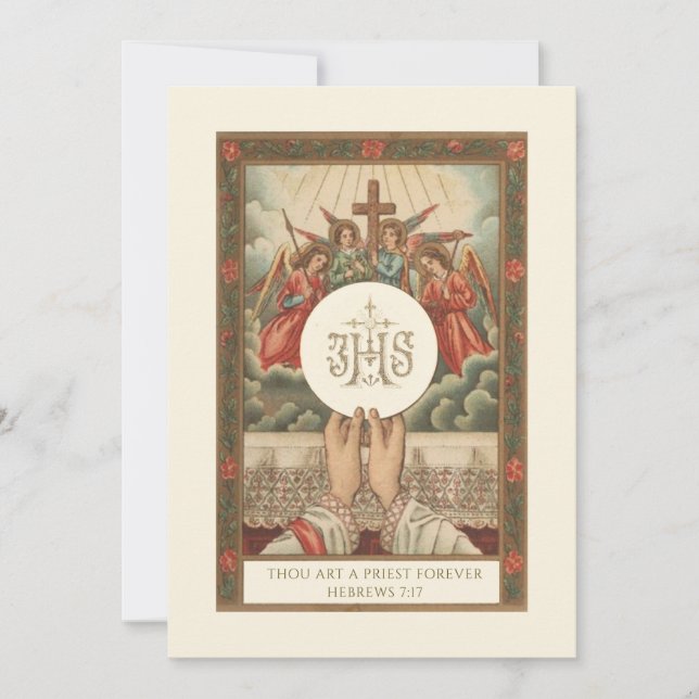 Convite Aniversário da Ordenação do Padre Católico (Frente)