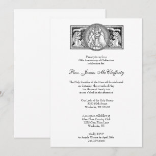 Convite Aniversário da Ordenação do Padre Elegante Católic