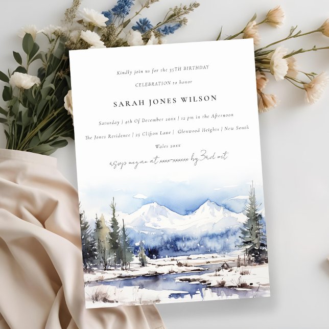 Convite Aniversário da Paisagem de Esqui da Montanha da Ne (Criador carregado)