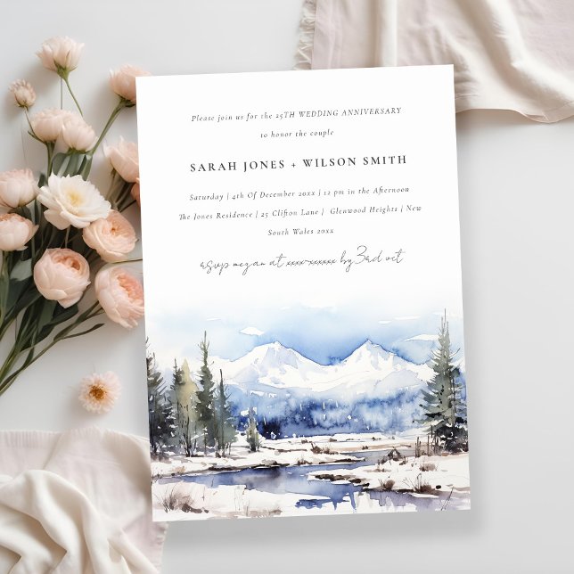 Convite Aniversário da Paisagem de Esqui da Montanha da Ne (Criador carregado)