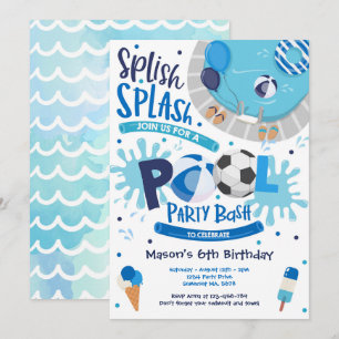 Convite Aniversário da Piscina de abertura do partido Pis