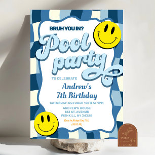 Convite Aniversário da piscina de onda retrógrada