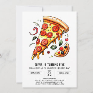 Convite Aniversário da Pizza de Crianças Personalizadas