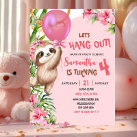 Aniversário da Preguiça da Savana Rosa Vamos nos D