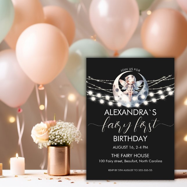 Convite Aniversário da Primeira Rapariga da Fada Mágica (Criador carregado)