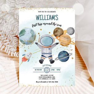 Convite Aniversário da Primeira Volta ao Sol no Espaço Ext