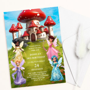 Convite Aniversário da princesa de fadas de Toadstool