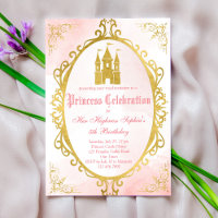 Aniversário da princesa do ornamentado rosa e ouro
